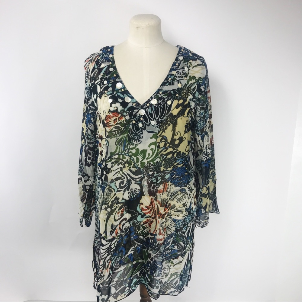 Mix Noveau Beaded Beach coverup